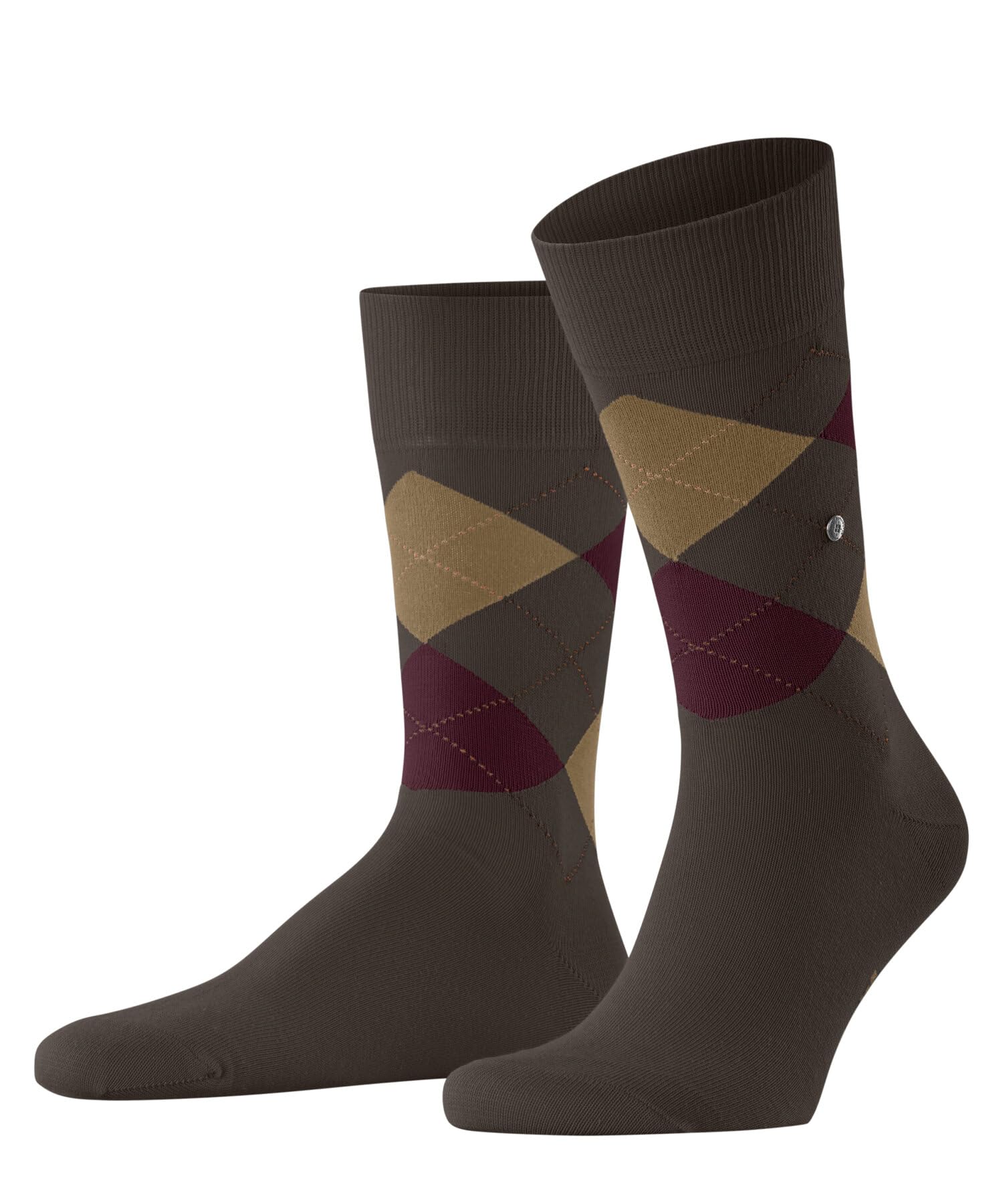 Burlington Men's King M So Cotton Patterned 1 Pair Socks, Brown Autumn Melange 5880-O, 6.5-11