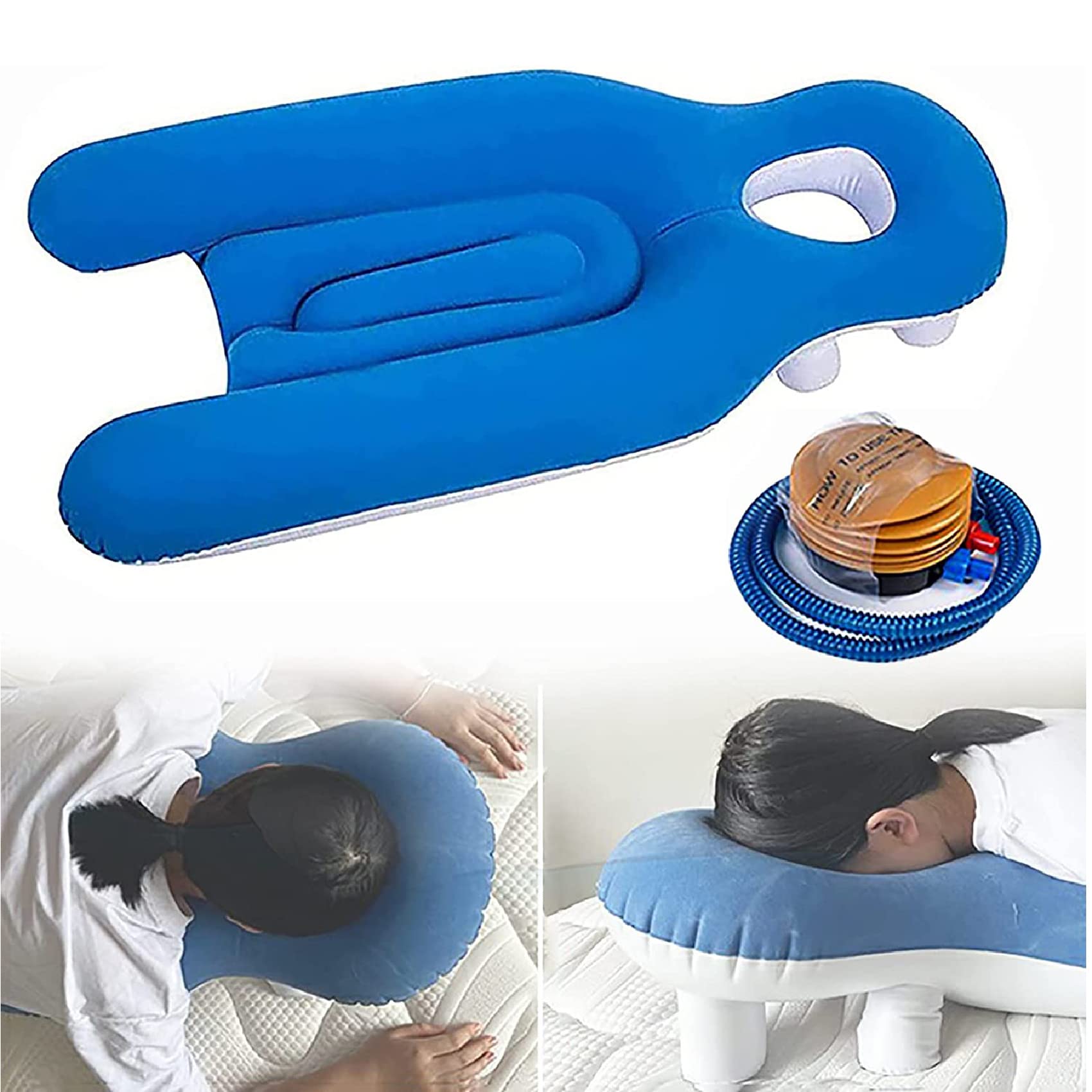 Amazon.co.jp: 眼科手術後のうつぶせ寝用枕、空気ポンプ付き、硝子体