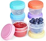 6PACK 2.7oz Salad Dressing Containers To Go with lids, Reusable and Leakproof Mini Sauce Cups Condiment Dip Jars for Lunch Box, Small Snack Containers for Kithen Office School Camping