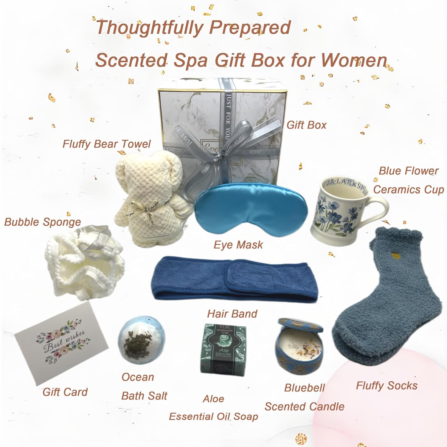 Spa Gift Baskets for Women,Luxury Self Care Gifts for Mom,Get Well Soon Gifts for Friend,Thank You Relaxing Box Gifts for Women 20th,30th,40th,50th,60th 70th 75th Birthday,Anniversary - Image 2