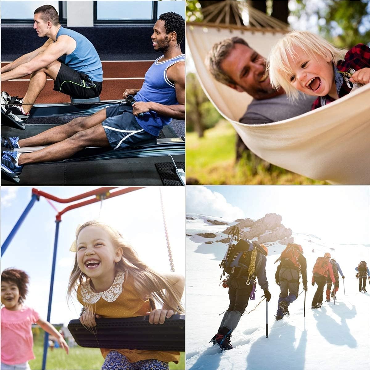 Carabiner 3 Inch Spring Snap Hook Heavy Duty Steel Carabiner Clip 12pcs 8x80mm for Hammock Swing Fitness Camping Hiking - Image 6