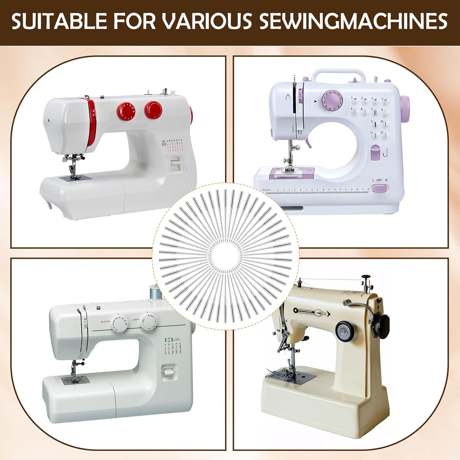 eggigi 50Pcs Size 100/16 Sewing Machine Needles - Universal Sharp-Tip Needles Pins for Thick Fabrics (Jeans/Canvas/Leather), Durable Home Sewing Machine Compatible Tools - Image 5