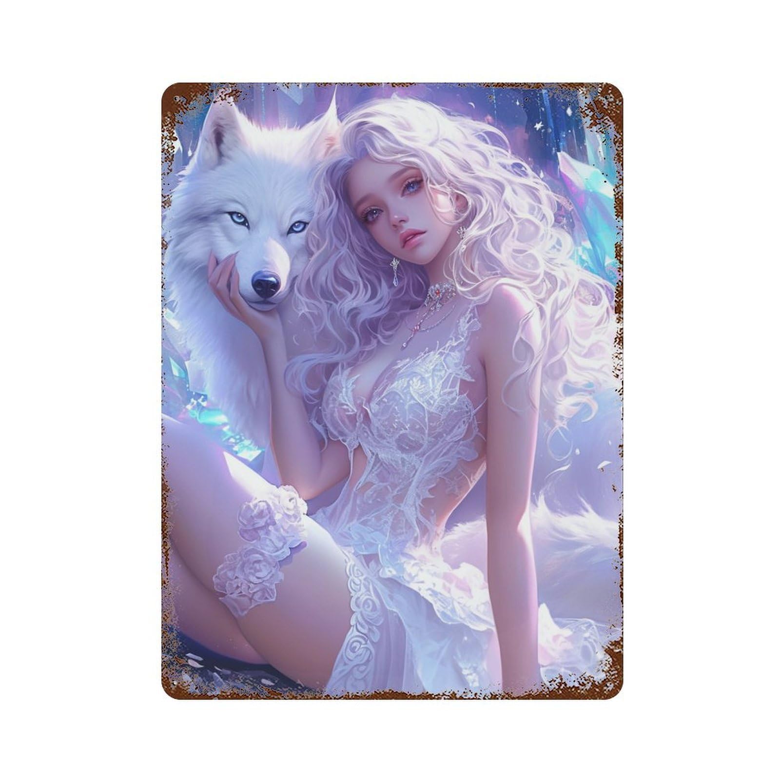 Enchanted Fairy Tale Dress Weathered Tin Sign 15.7"x11.8", Rustic Home Decor for Garage, Bar And Workshop Decor