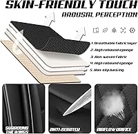 Vista 5 de Funda de asiento para Nissan Murano 2003-2026, protector de asiento de cuero impermeable compatible con bolsa de aire (par delantero, negro clásico)