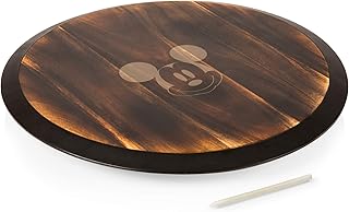 PICNIC TIME Disney Mickey Mouse Lazy Susan Serving Tray, Charcuterie Board, Cheese Board, (Acacia Wood)
