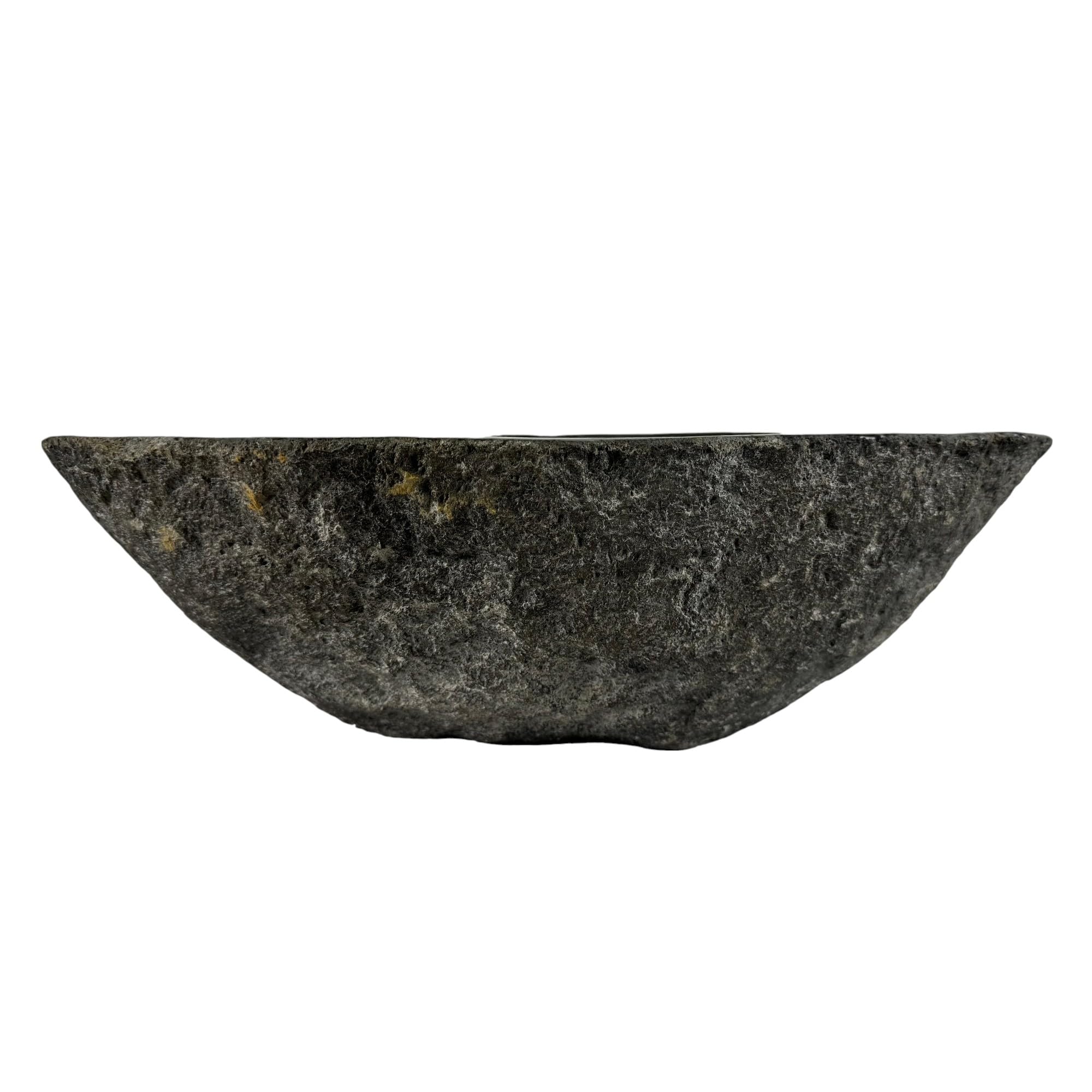 Lavabo Ovale - Pietra di fiume - Pietra naturale - Lavandino per bagno - Lavello - Lucido e Robusto - Forma e colore unici! (Grigio, 46-53x34-40cm)