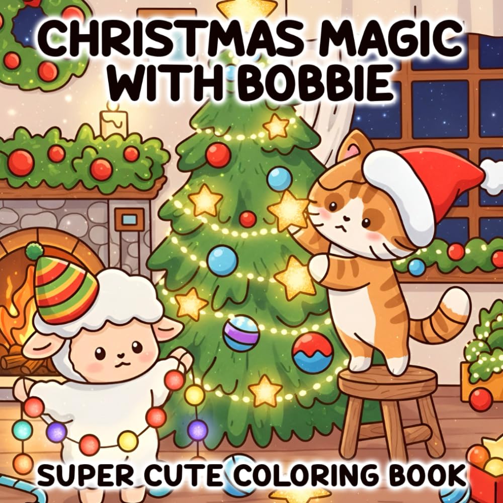 Christmas Magic with Bobbie: Coloring Book Book for Adults and Teens Featuring Charming Animal Characters with Fun, Simple Designs for Stress Relief and Relaxation
