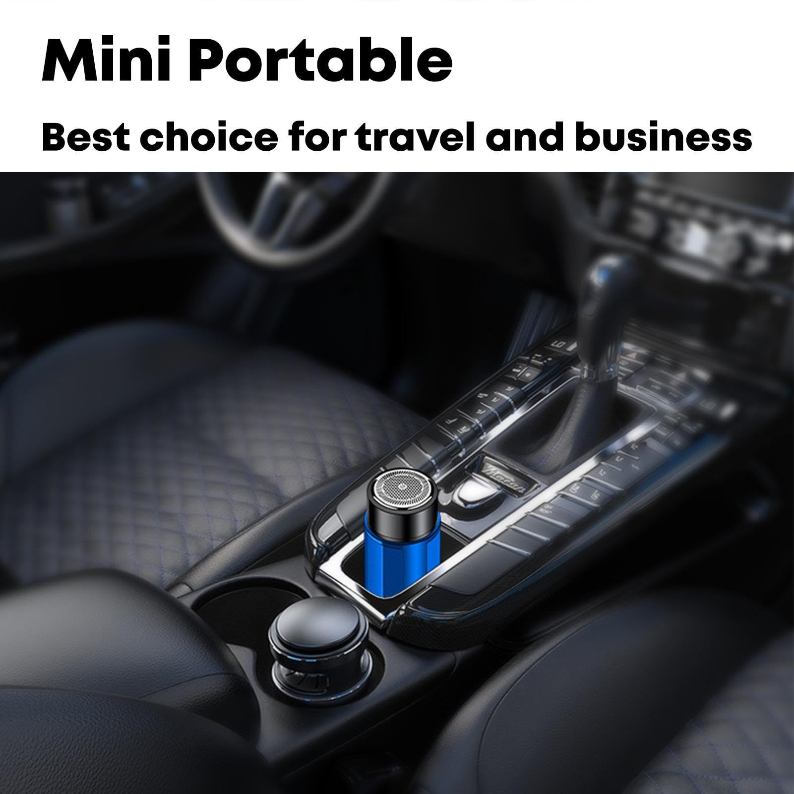 afeitadora para hombres - Afeitadora eléctrica portátil - Maquinillas de afeitar de bolsillo recargables por USB de tamaño de viaje, afeitado en y húmedo con un botón y uso en y húmedo