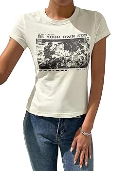 ★ ★ Women's Crop Short Sleeve T-Shirt 47B843G N ZXZY Women Cute Hawaiian Workout Short Sleeve Tropical