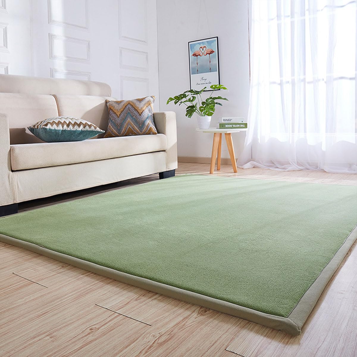 Single tree forest Large Area Rug, 2cm Thick Kids Carpet-Moss Green-60 * 150