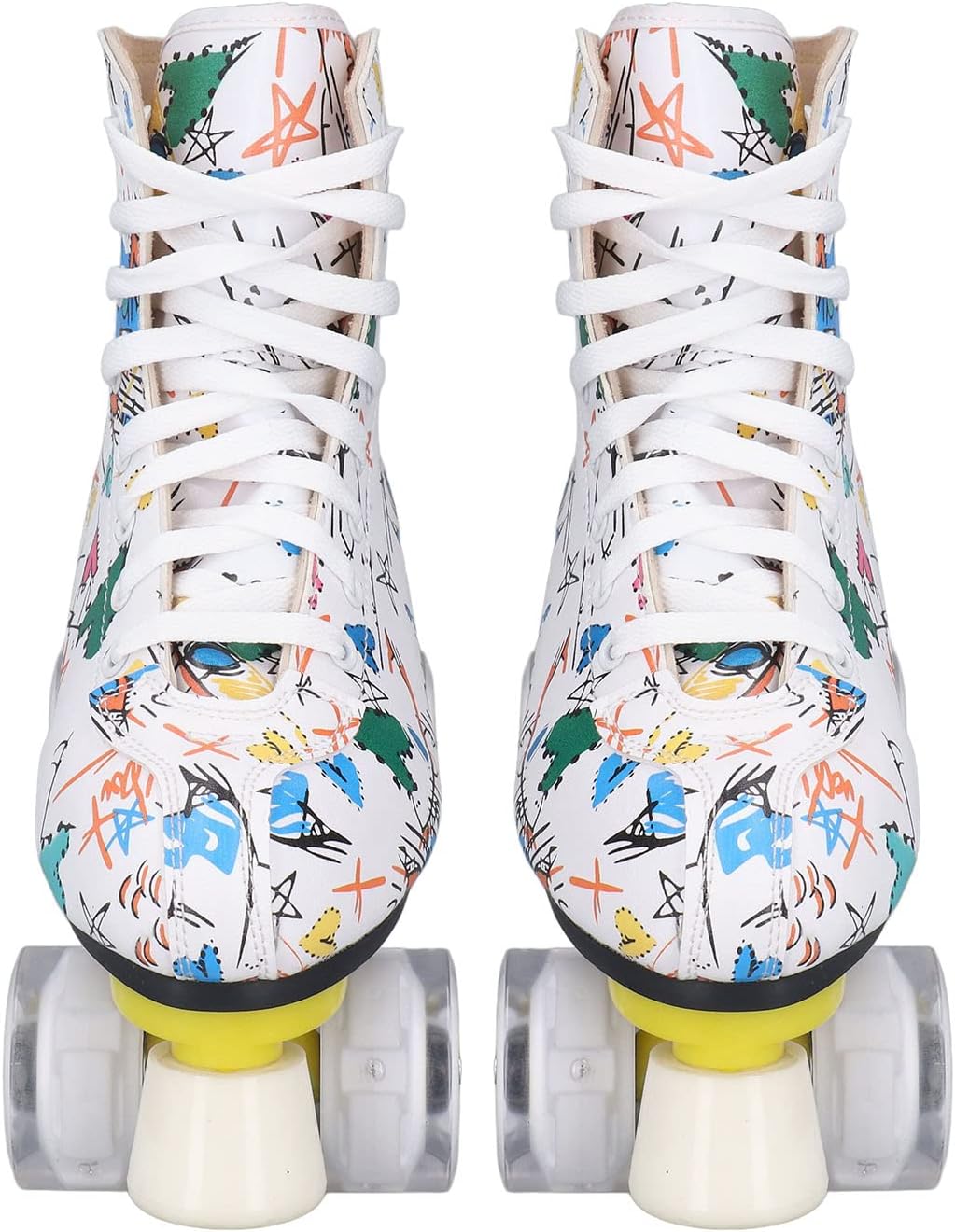 Double Row Roller Skates, Sturdy 4 Wheel Skates with High Top Shoes for Optimal Safety, Breathable Design, for Kids Adults Indoor Outdoor Skating