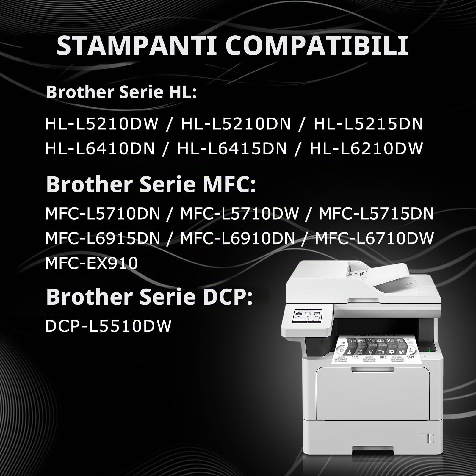 DOUBLE D TN-3600XXL compatibile con Brother TN-3600XXL TN3600 Toner per Brother MFC-L5710DW MFC-EX910 HL-L5210DW HL-L5210DN HL-L5215DN HL-L6210DW HL-L6410DN HL-L6415DN MFC-L5710DN DCP-L5510DW(1BK)