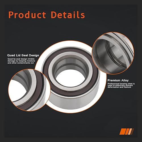 Miniatura 4 de DRIVESTAR 1 unidad 510104 Rodamiento de rueda delantera del conductor y del pasajero 2009-12 para Honda Fit, 2014-20 para Honda Fit, 2013 para Honda