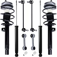 Vista 347 de Detroit Axle - Kit de puntales delanteros para Ford 2000-2004 Focus 2 puntales con muelle helicoidal 2 brazos de control inferiores con rótulas 2001