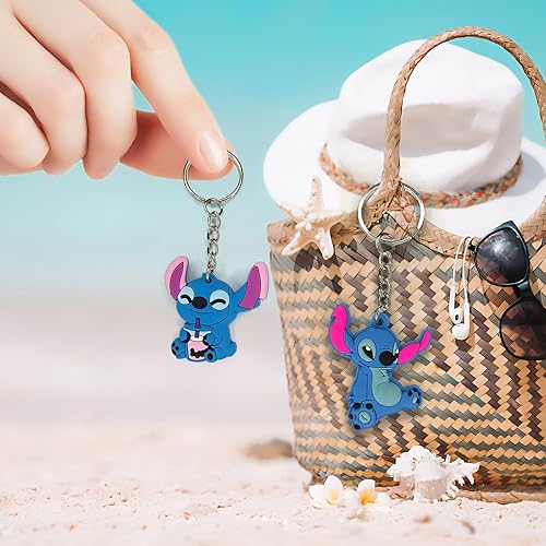 Miniatura 5 de Llavero de dibujos animados, lindo llavero de silicona para niños y niñas, regalo de fiesta (10 piezas de dibujos animados)