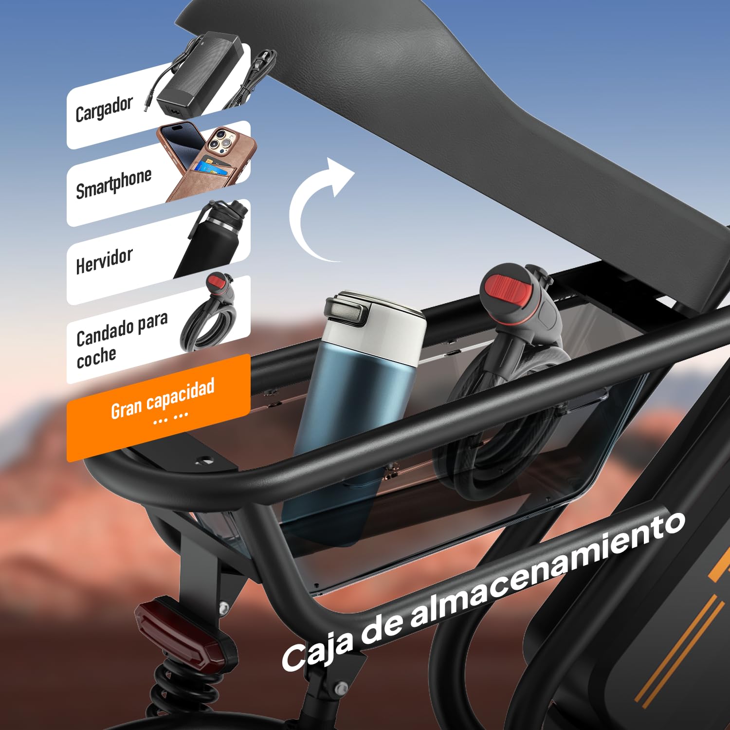 URLIFE Bicicleta Eléctrica para Adultos, 16" x 3.0 Alcance de 100km | Batería Extraíble de 48V y 13Ah, E Bike Motor Sin Escobillas de 250W, Bici Eléctrica para Adolescentes