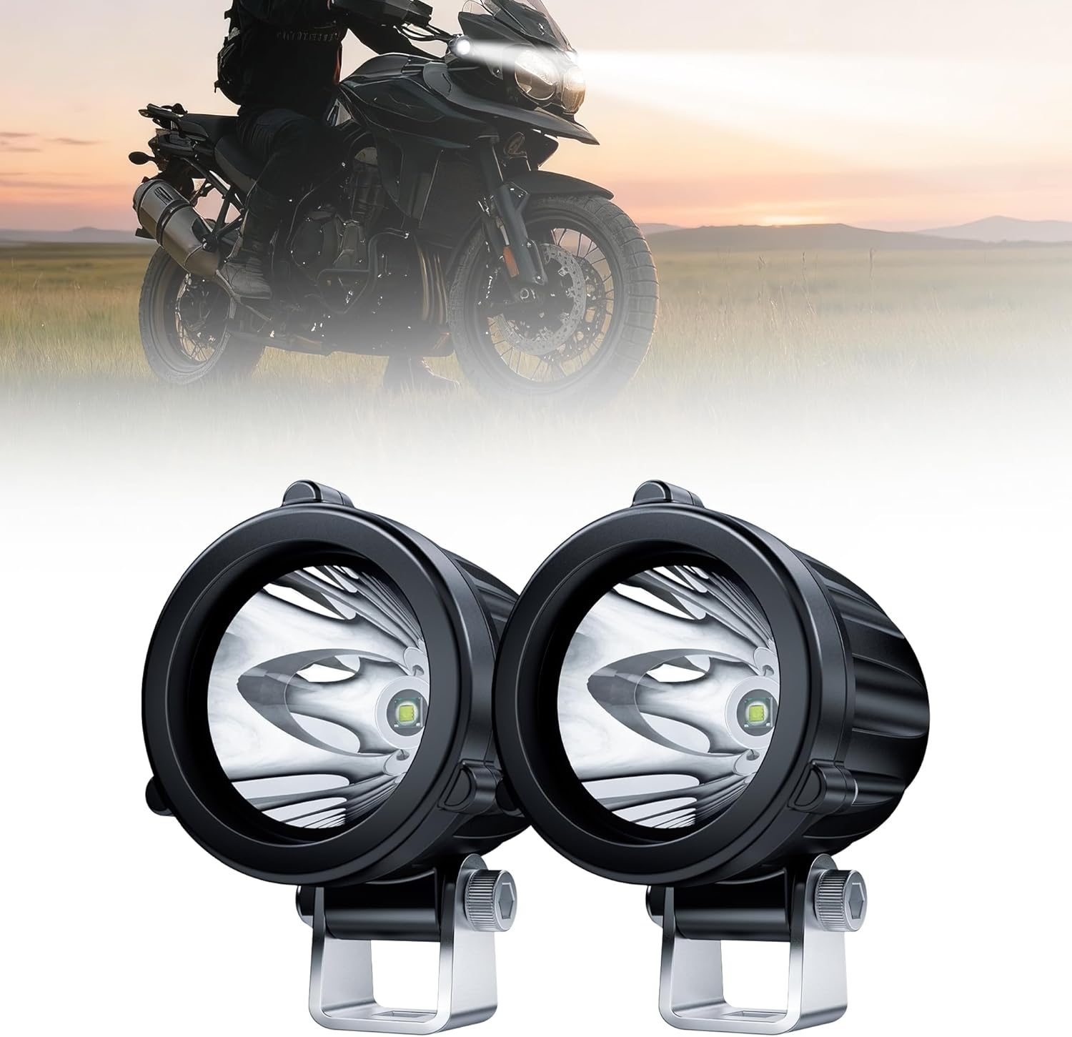 4WDKING 2" 20W LED Round Spot Lights IP68 Waterproof Off-Road Pods for ATV UTV Truck Boat - Pack of 2
