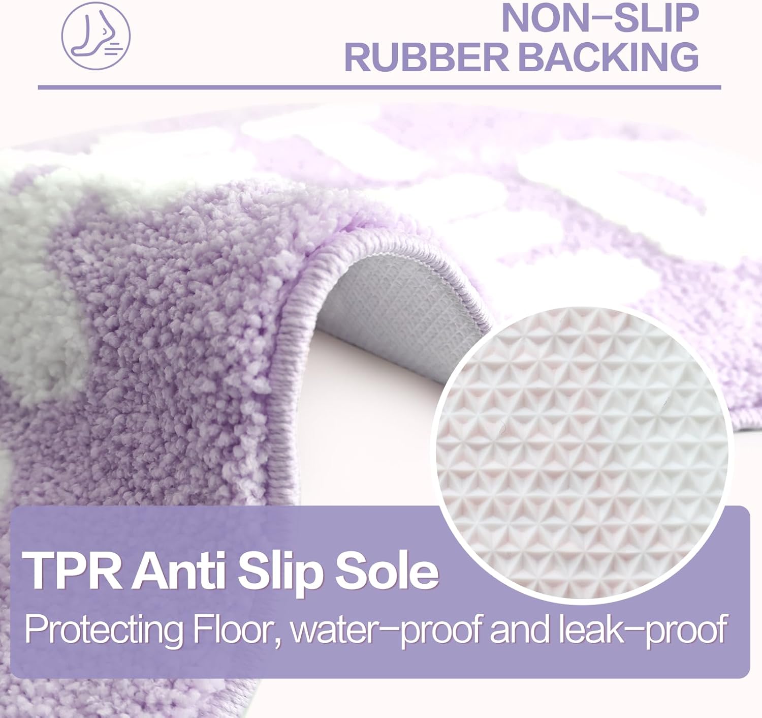 Get Naked Bath Mat, Cute Bath Rugs for Bathroom Mat, rregular Non Slip Shower Floor MatUltra Soft Mat Funny Bathroom Decor (Purple)