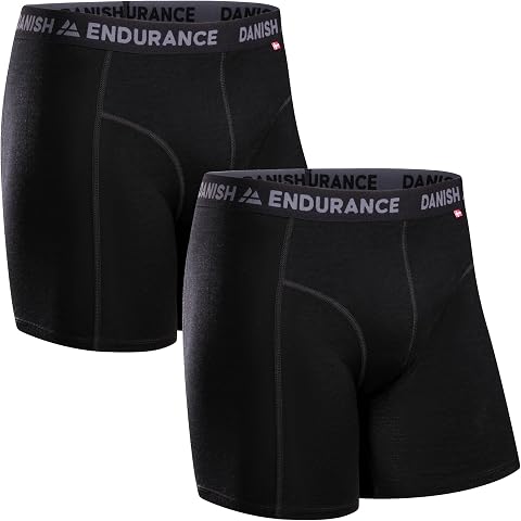 DANISH ENDURANCE Boxers Laine Mérinos avec ou sans Braguette, Lot de 1 ou 2