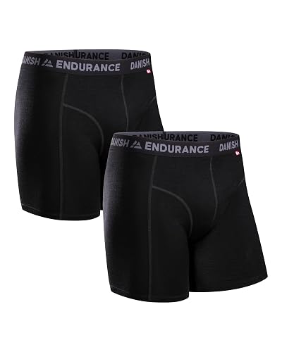 DANISH ENDURANCE Cuecas Homem Boxer de Lã Merino, Transpiráveis, Pack de 1 ou 2,