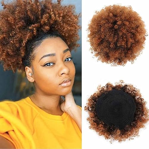 Miniatura 9 de LEOSA Cola de caballo afro con cordón corto afro rizado afro con clip de cola de caballo sintético rizado hecho de fibra Kanekalon extensiones de