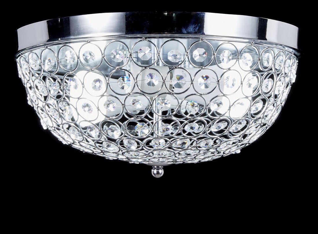Flаѕh Dеаlѕ - 40% оƒƒ New Galaxy 2-Light Chrome Finish Metal Frame Flushmount Crystal Chandelier Ceiling Lamp Fixture