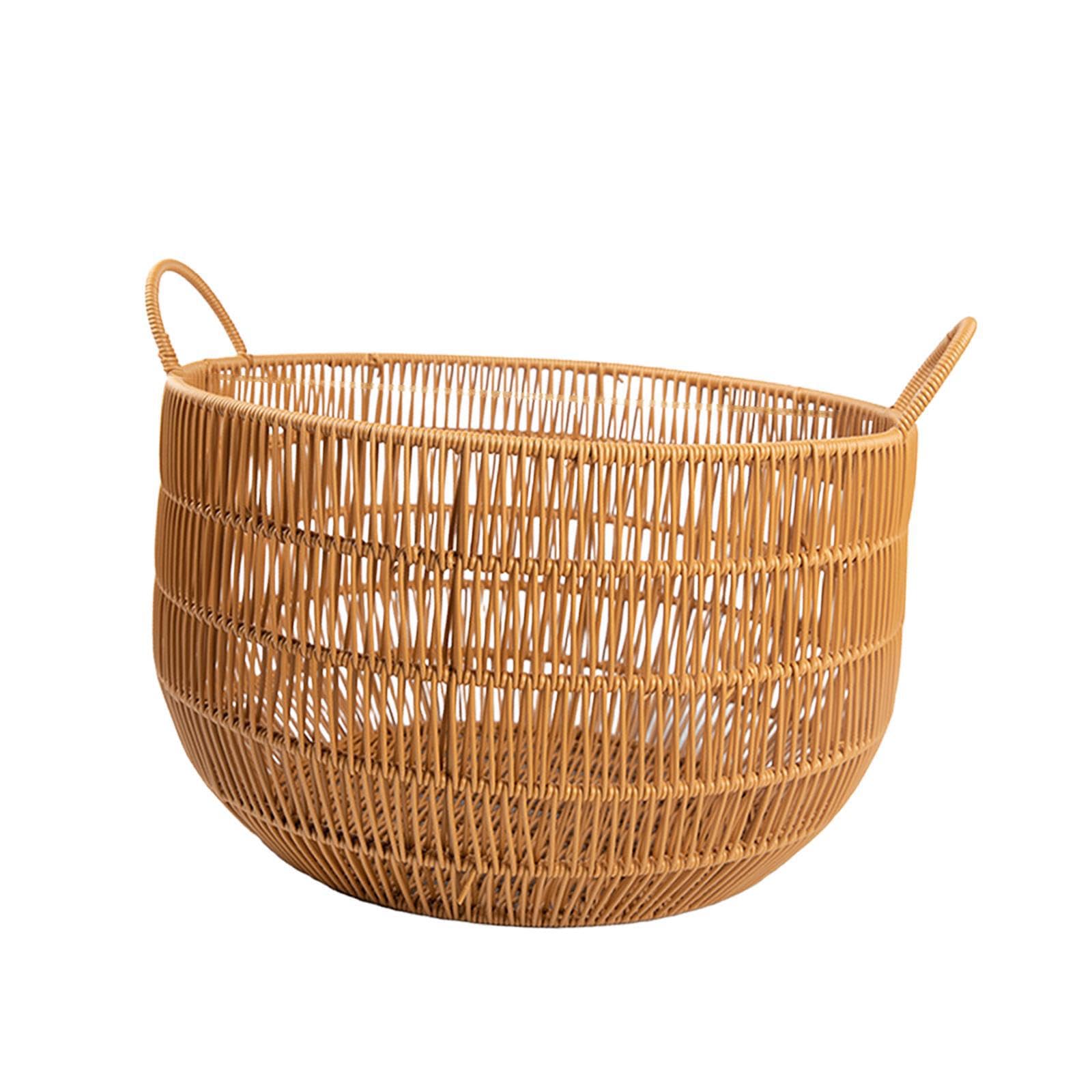Cesto portabiancheria con manico, robusto contenitore intrecciato, | capacità per un facile accesso al bucato, cesto intrecciato con manico per bagno del dormitorio