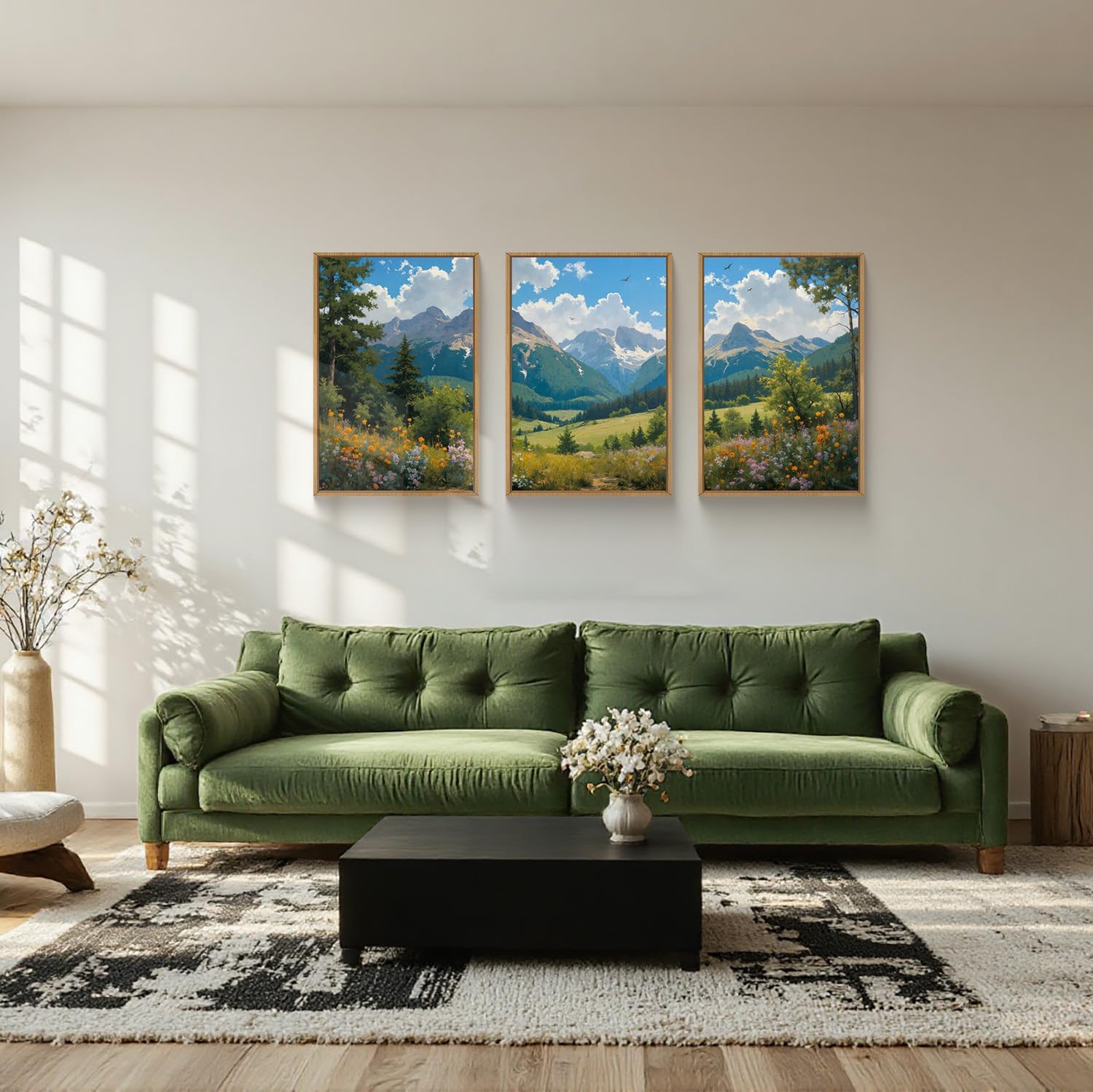 HLNIUC Jesus Feeds The 5000 Easter Christian Wall Art Set of 3, Minimalist Canvas Wall Decor, Bible Scripture 16x24 Framed Art, Abstract Religious Prints for Living Room, Bedroom, Church