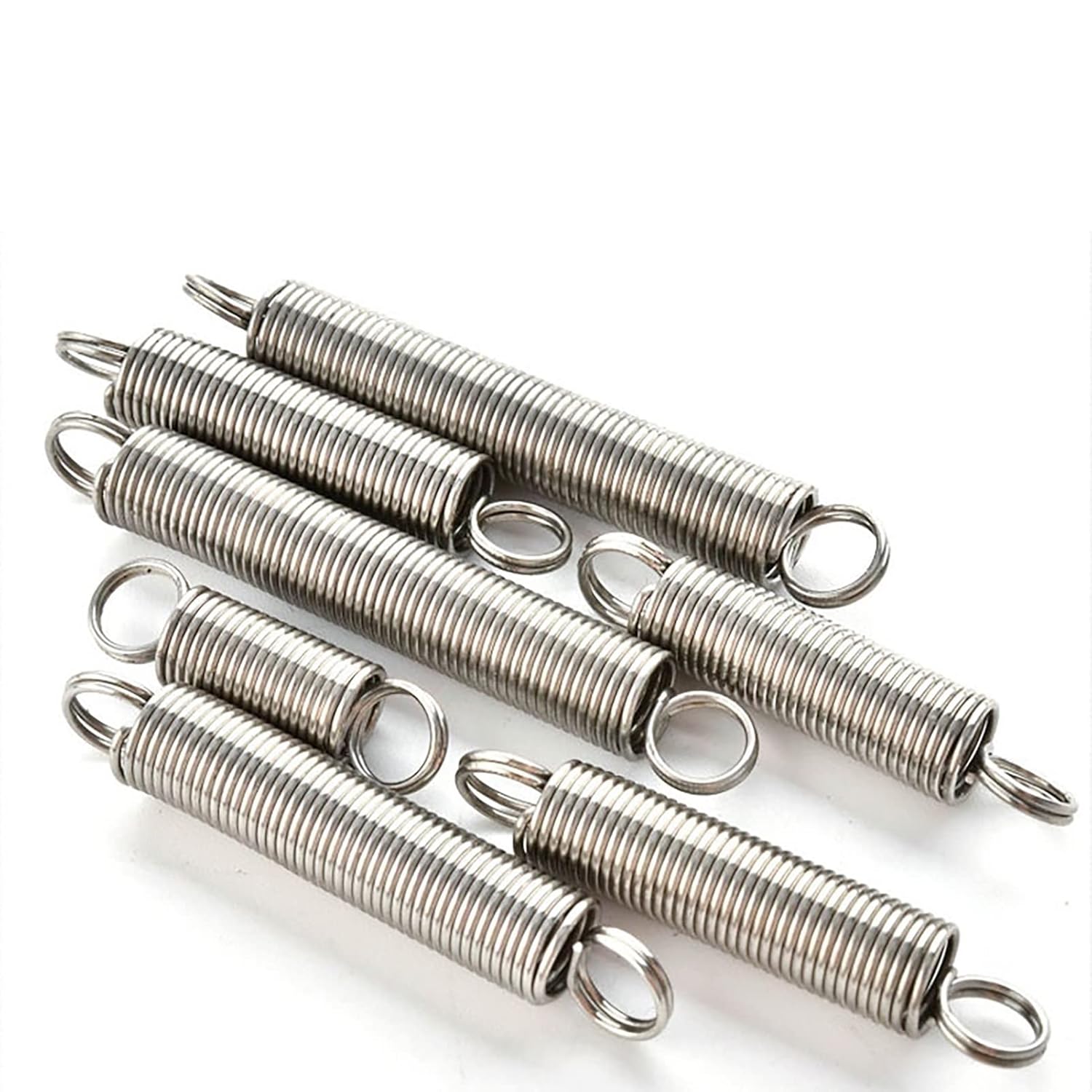 Xhuan-Compression Spring 1mm Wire Diameter, 6-12mm Outer Diameter, 20-60mm Length 304 Stainless Steel Small Expansion Tension Spring, 5 Pieces, Sturdy Multipurpose(40mm,8mm)