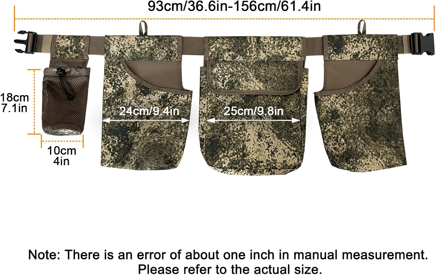 Hunting Pack, Adjustable Camouflage Fanny Pack, Fishing Waist Bag with 4 Pockets, 600D Oxford Cloth Waist Bag, Camping Accessories for Outdoor Hiking Fishing Camping