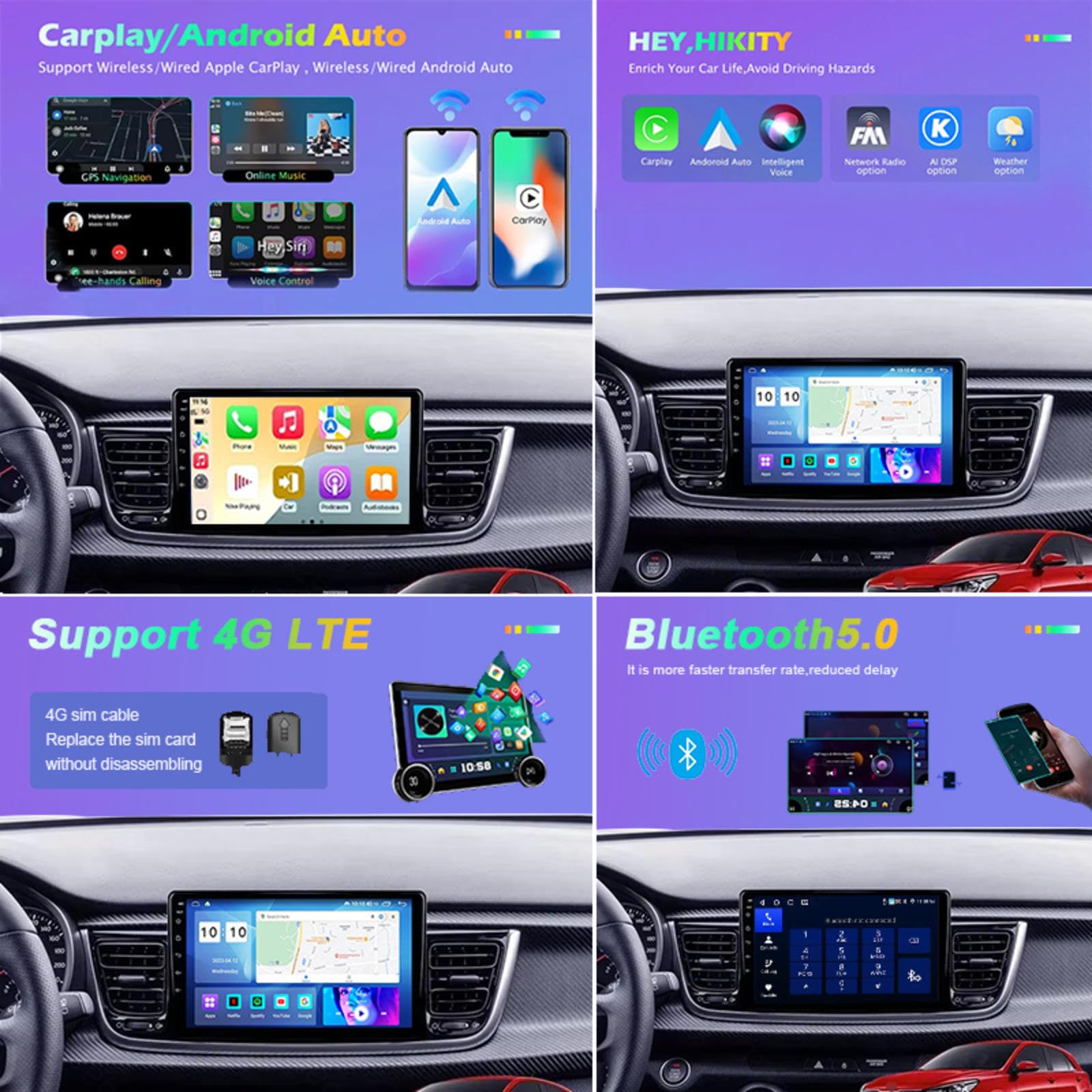Android 15 Autoradio 9" Touchscreen Stereo Auto Per Kia stonic 2017-2022 Plug-and-play Con Bluetooth Navigatore Gps Collegamento Specchio Comandi Al Volante Wifi 4g Dual Usb,M105