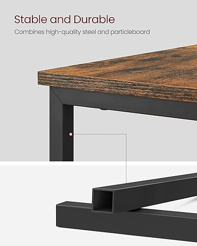 Miniatura 8 de VASAGLE Side End Table with Charging Station, Slim Nightstand with 2 Drawers, Narrow Bedside Table for Living Room, Small Spaces, Rustic Brown and