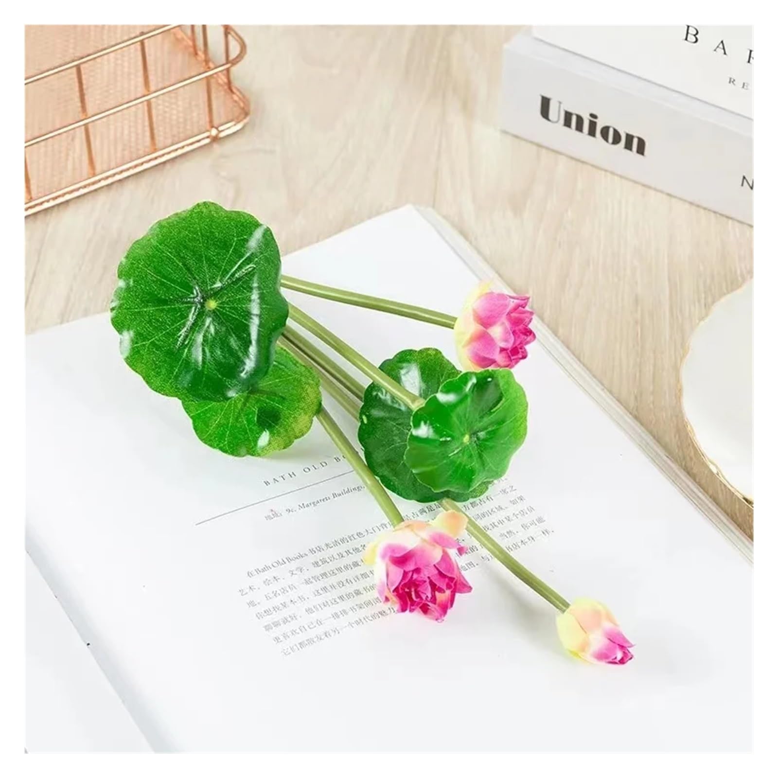 DUNSBY Artificial Lotus 27cm Mixed Color Artificial Flower Lifelike Water Lily Micro Landscape Long Lotus for Wedding Pond Garden Fake Plants Decor(Purple)