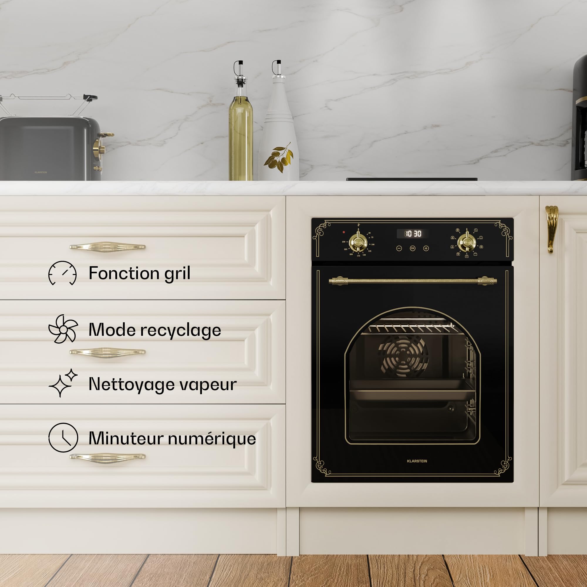 Klarstein Elizabeth Slim Einbaubackofen 45 Cm, 49 L, 9 Funktionen, Dampfreinigung - View #12