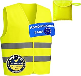 1 Colete Refletivo Homologado + 1 Bolsa Correspondente | Tamanho Único, Unisexo | Colete de Carro Homologado DGT | Colet...
