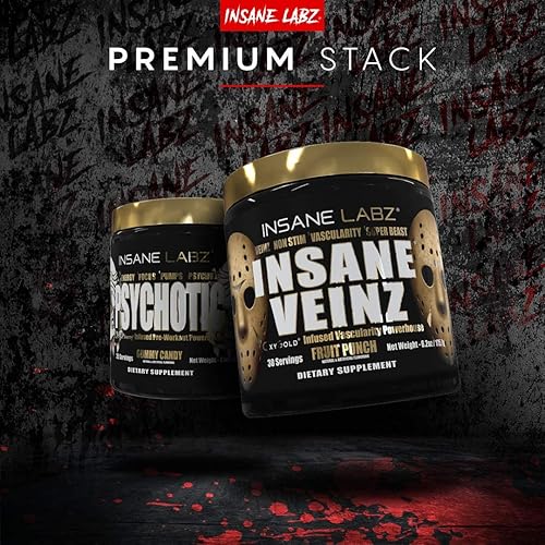 Miniatura 28 de Insane Labz Psychotic Gold - Polvo estimulante para pre entrenamiento, energía extrema, concentración, levantamiento de pesas y resistencia con beta