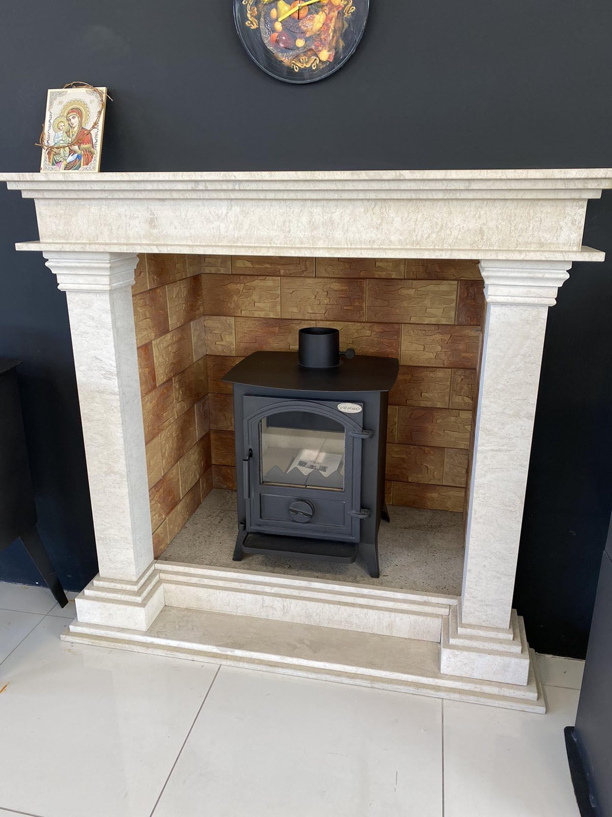 Poêle à bois compact Verso 1 CID 7,5 kW porte en fonte