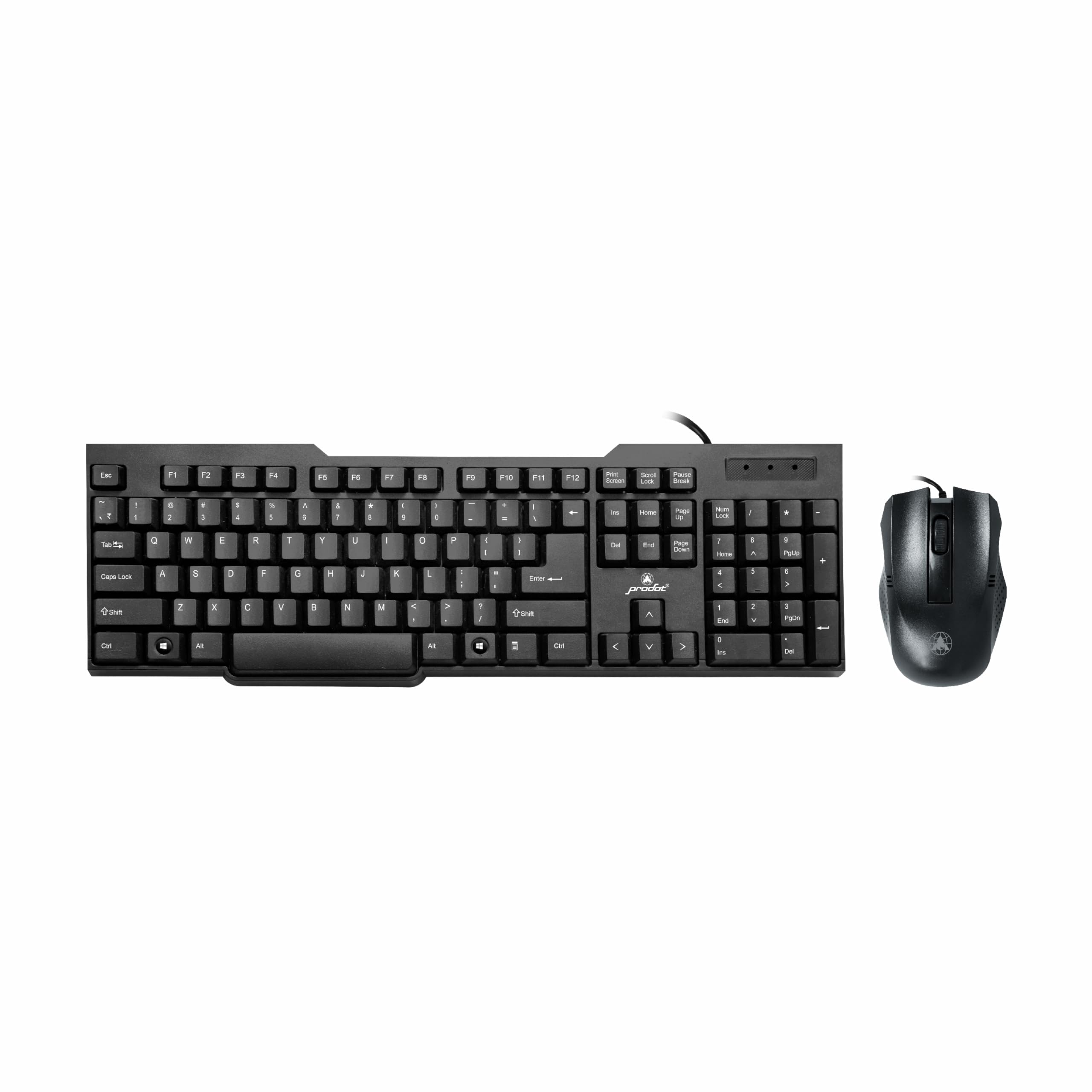 prodot ps/2 wired keyboard mouse set i plug & play i high resolution 1000 dpi i 10m keystrokes i spill resistant i ergonomic design i 1.2m cable i works with windows, ios, linux i 1 year warranty