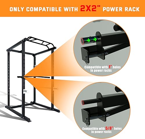 Miniatura 5 de Dip Bar Attachment for 2"x2" Squat Rack, Heavy Duty Power Rack Attachment with 58" or 1" Hole