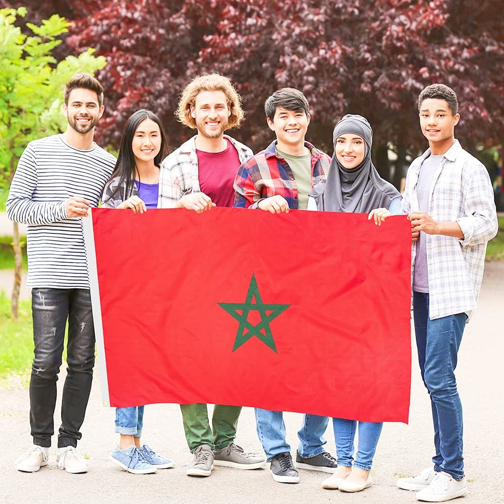 Morocco Flag 3x5 Ft Large, 90x150cm with 2 Brass Grommets, National Flag for Party Festival, Sport Activities - Image 2