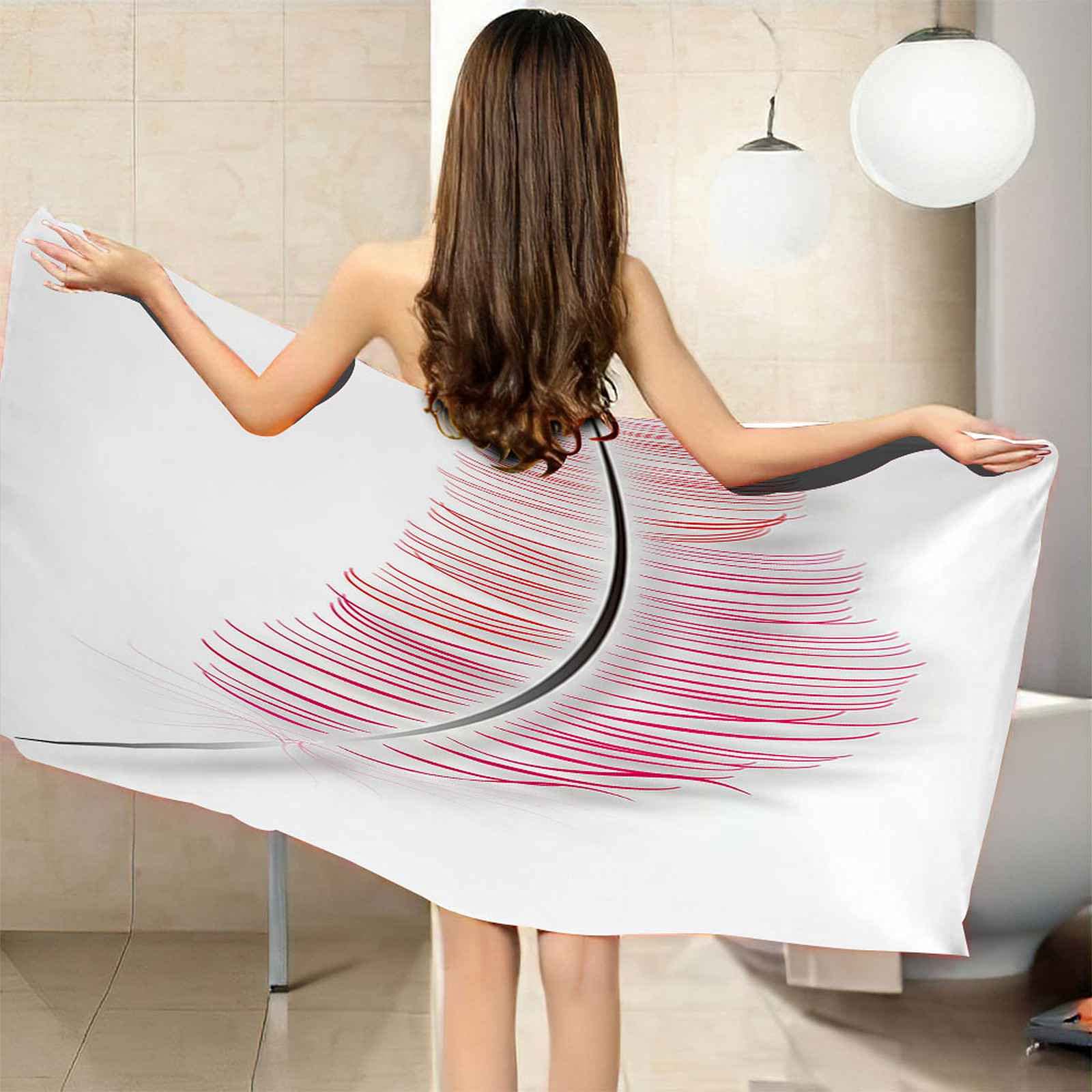 Telo Da Mare 3D Piuma Di Linea Rossa Stampato Asciugamano Da Spiaggia 100x200cm Asciugamano Microfibra Grande Antisabbia Leggero Telo Mare Per Sport Piscina Viaggi In Famiglia Vacanze