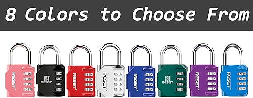 Miniatura 7 de RESET -060 - Candado de combinación de 4 dígitos para exteriores, para escuela, gimnasio, deportes, casillero, valla, caja de herramientas, puerta,