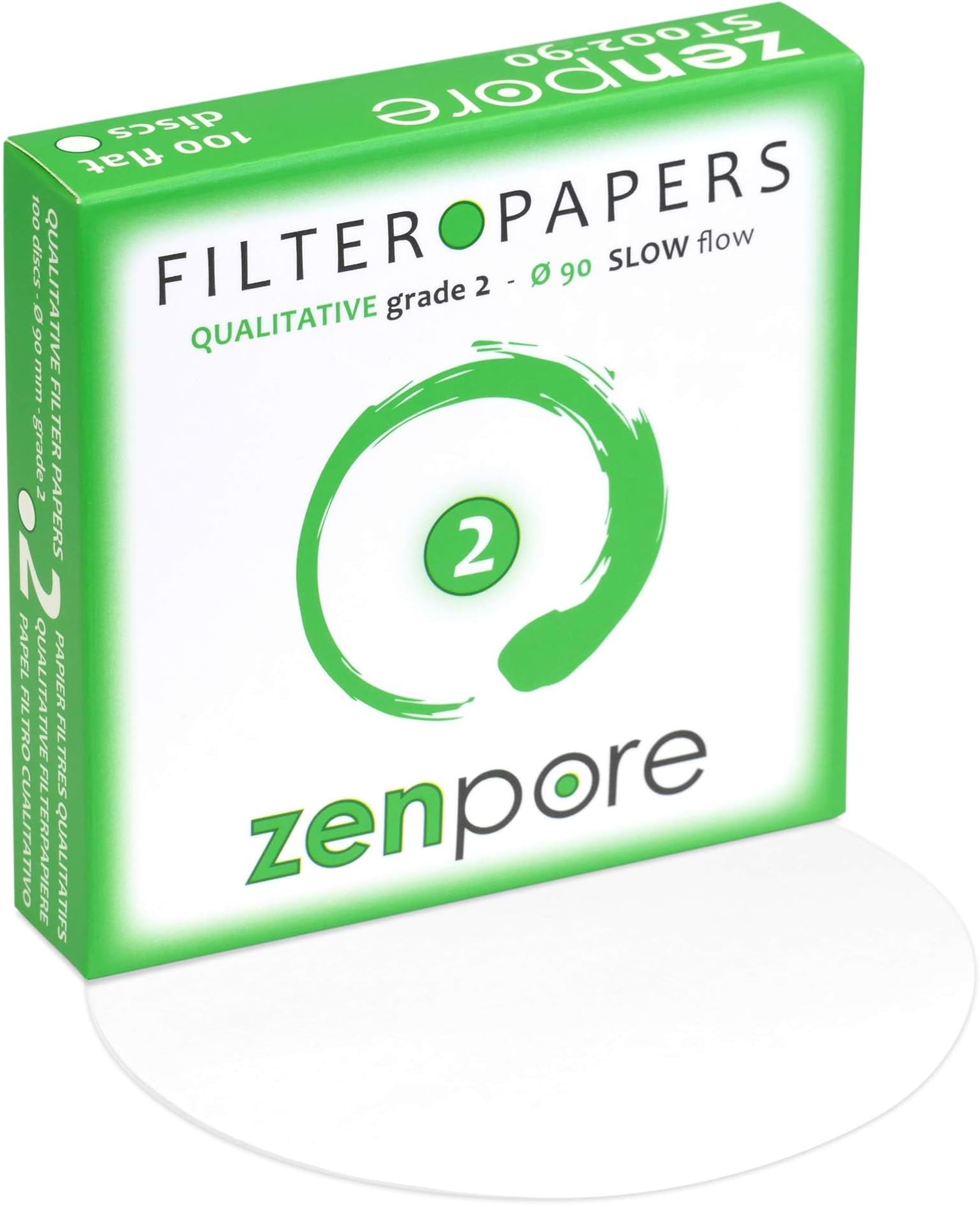 9 cm Lab Filter Paper, Standard Qualitative Grade 2 - Slow Flow 90 mm (100 Discs)