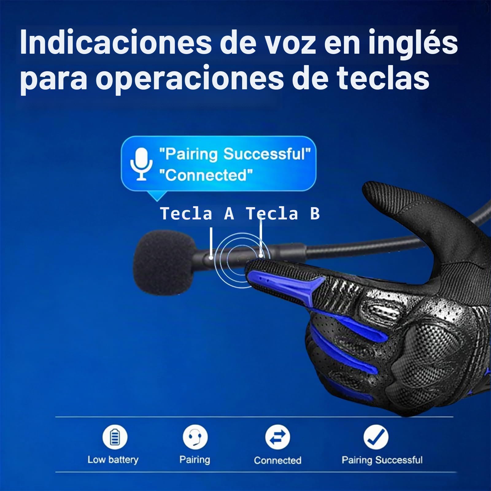 QSPORTPEAK L1M Casco de Motocicleta Auricular Bluetooth Auricular Impermeable Intercomunicador Interfono Micrófono Incorporado, Equipo de comunicación para Montar en Moto