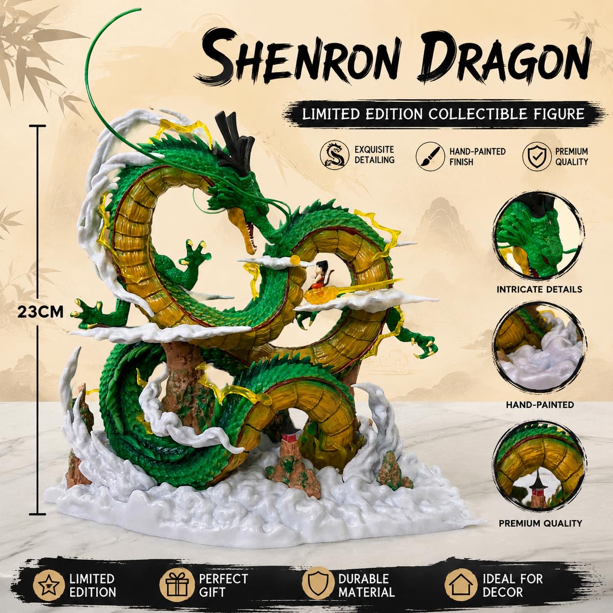 Buy DBZ Shenron Figure, Dragon Ball Z Collectible Statue, Green