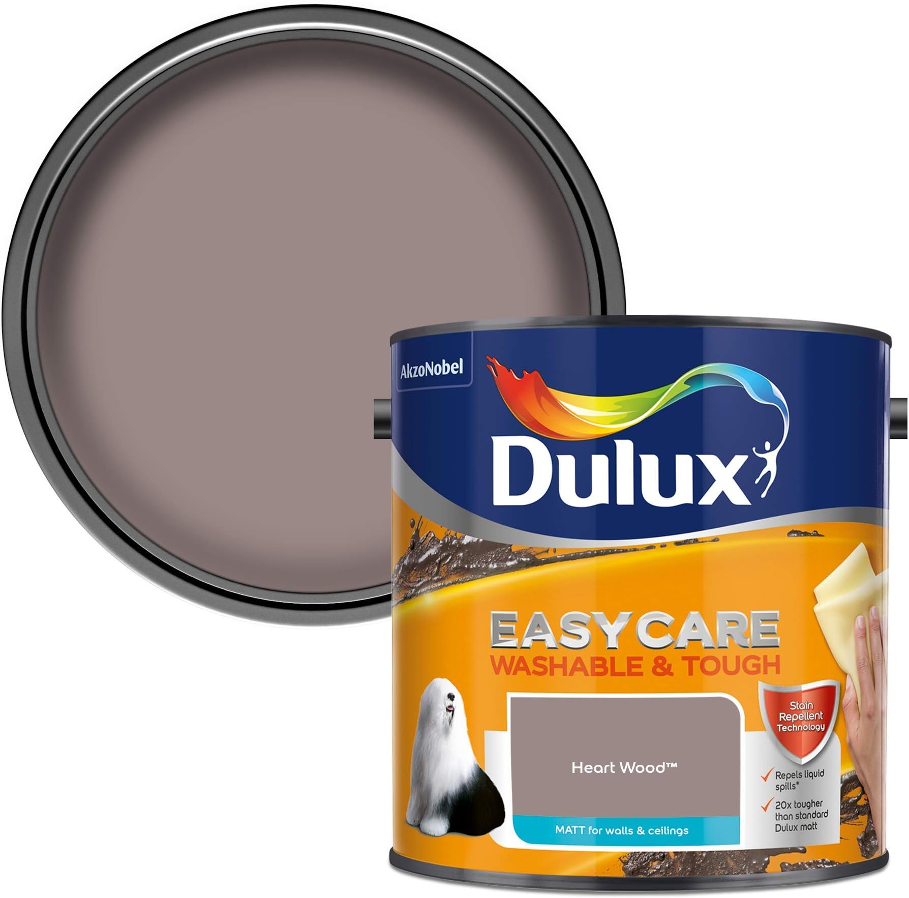 Dulux 5293073 Walls & Ceilings , Heart Wood, 2.5 litres