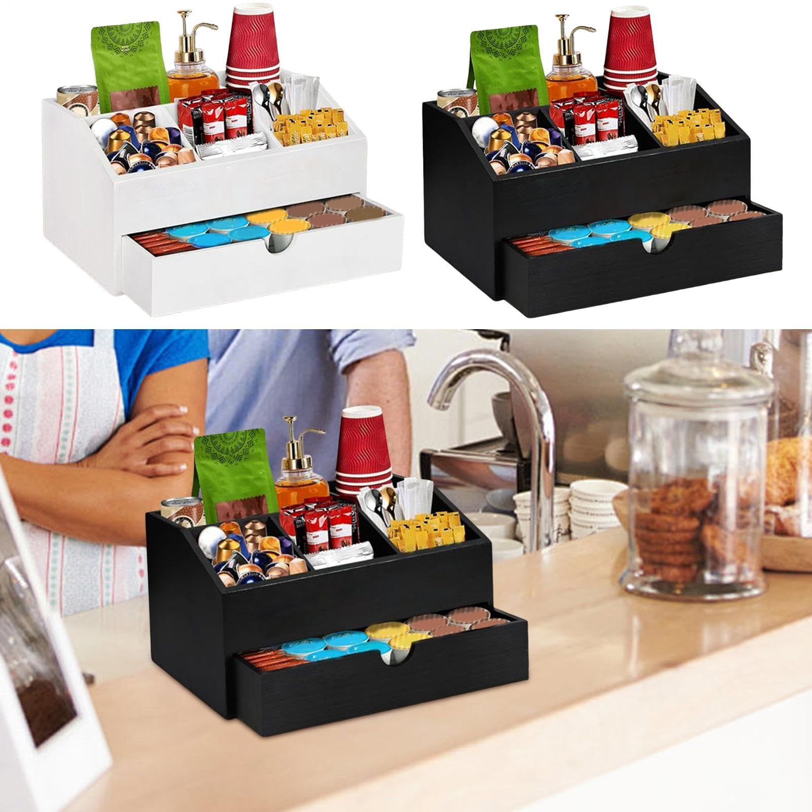 Coffee Stat nizer Holz-Sto 31 x 20 x 17 cm Tee & Nizer mit Der Tischdisplay für Esszimmer & Relaxat-Bereich, Kaffee-Zubehör