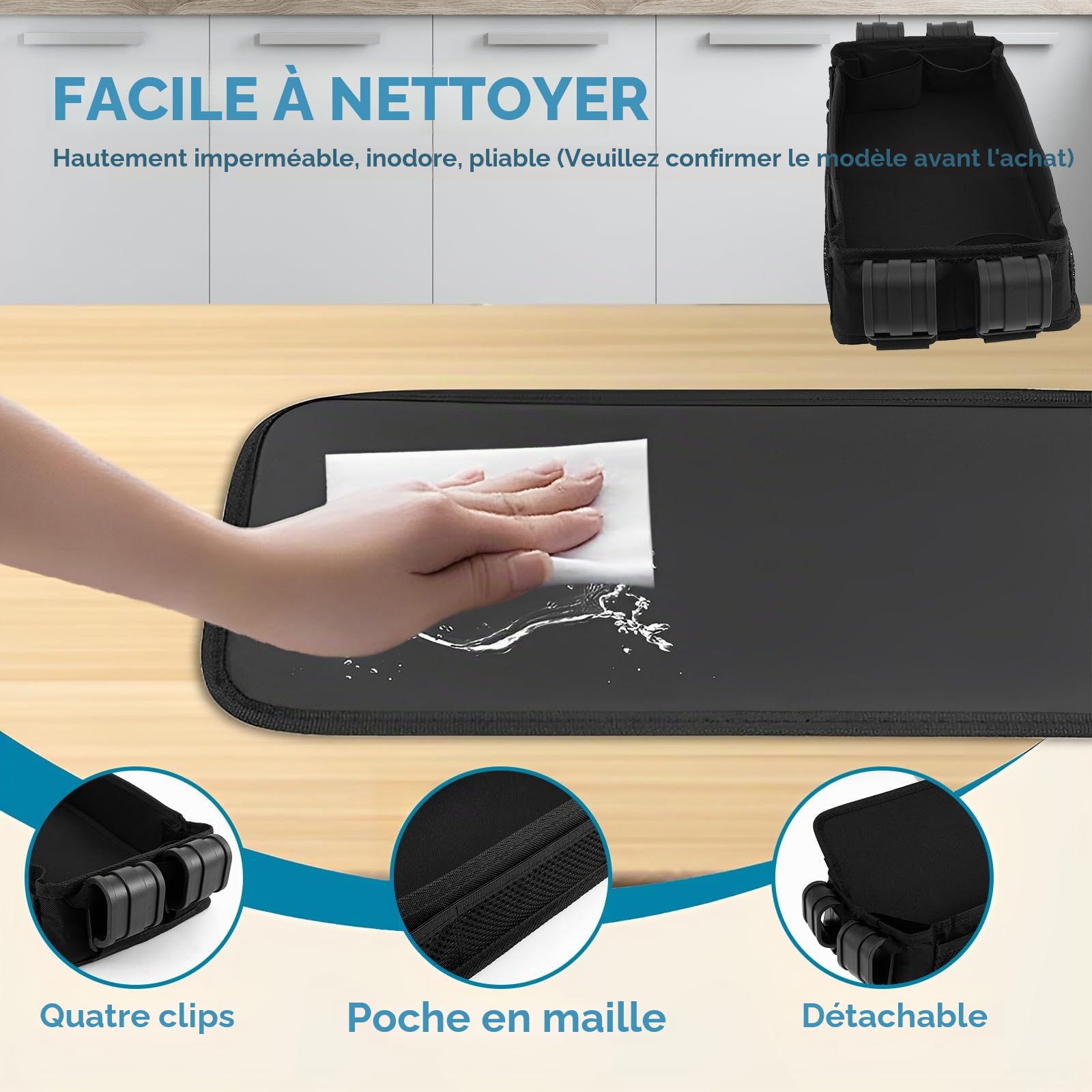 Plateau à collation pour poussette - Plateau amovible pour poussette - Accessoires de poussette - Design double couche - 40,5 x 20,5 x 9,5 cm - Pour poussette W1 et W2 - Noir