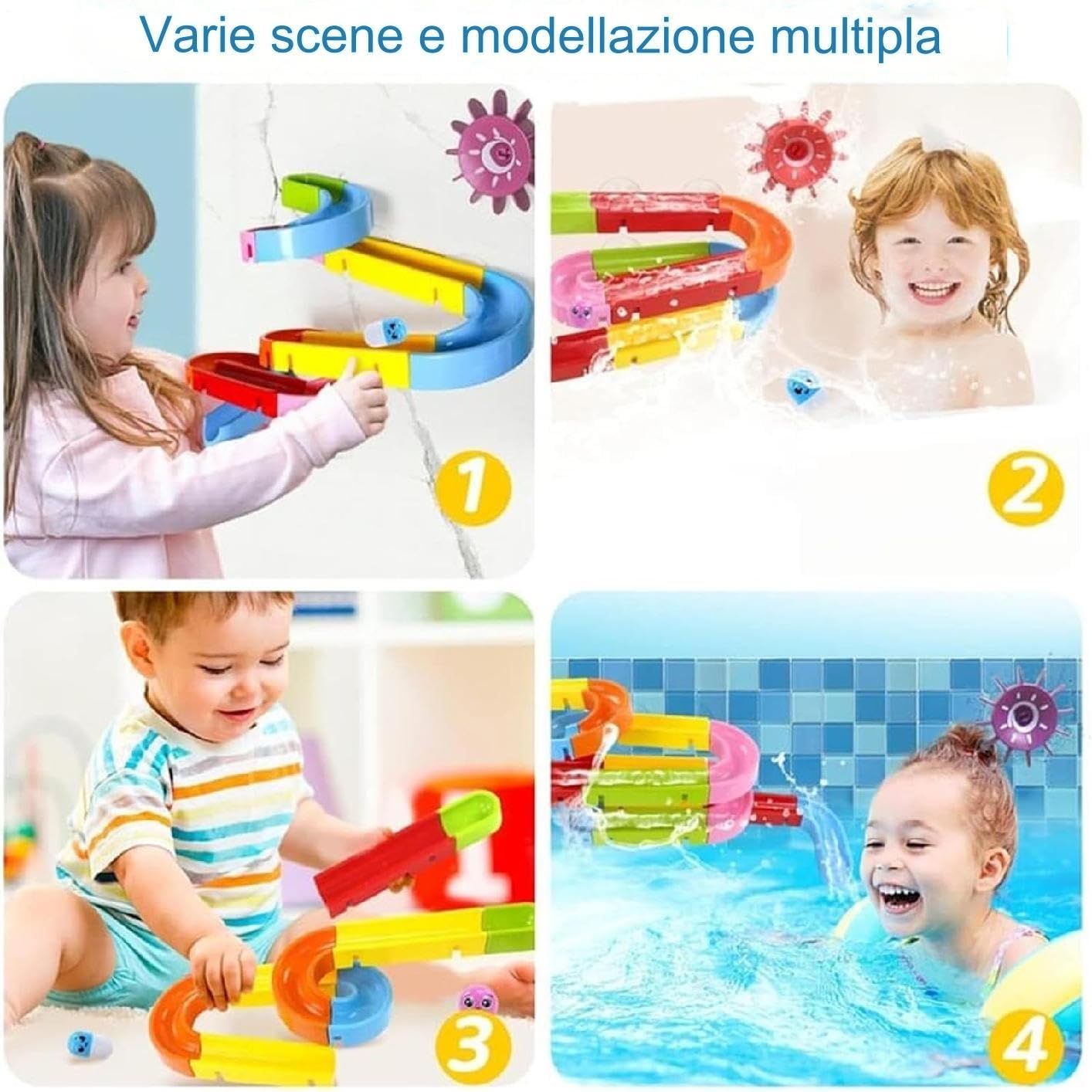 Con riel deslizante, deslizante para bañera de pared | Juguetes de ducha para niños, para tobogán de bañera de pared, divertidos juguetes — view 7