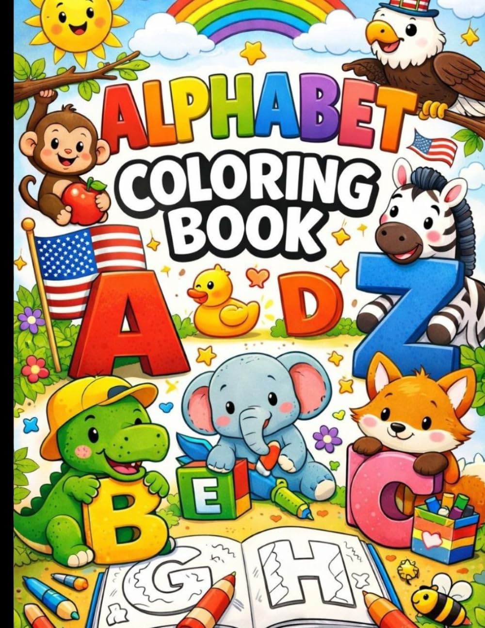 Alphabet Coloring Book for Kids Ages 4–10 | A to Z Letters Coloring Book | Fun & Educational Activity Book for Preschool & Early Learners